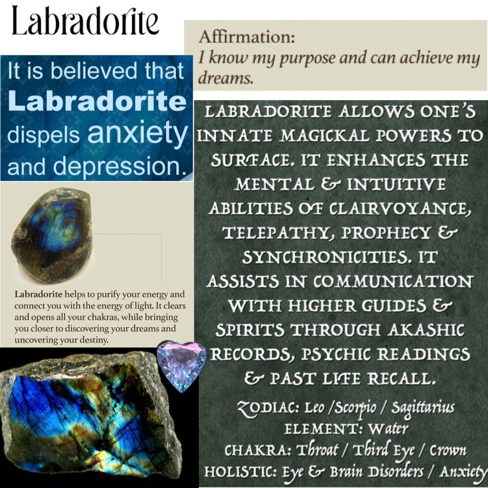 Exquisite Natural Labradorite Gemstone Chunky Handmade Halo Ring - Picture 2 of 5